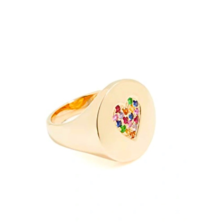 Stephanie Gottlieb 14k Pave Heart Ring